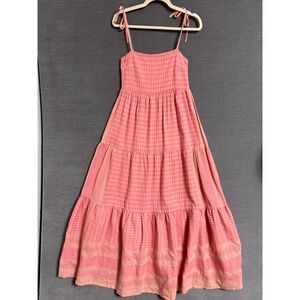Summery Copenhagen Dress S Pink Peach Alex String Dress Tiered Maxi Euro Boho‎